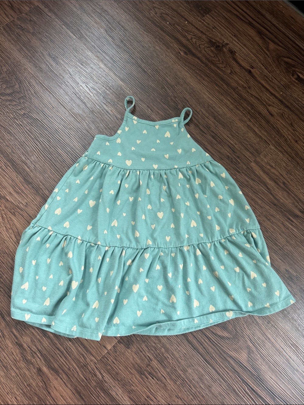 Cat & Jack Mint Green Heart Tiered Sundress